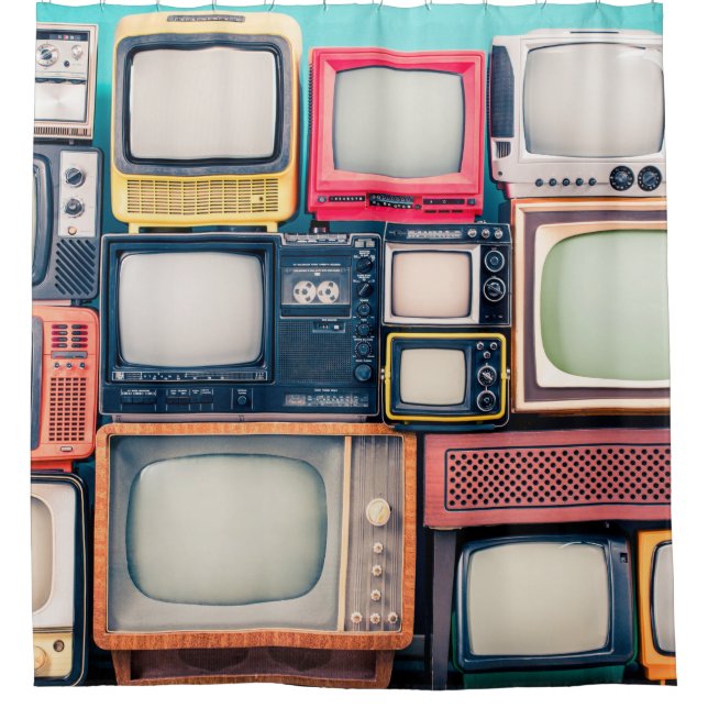 Rideaux De Douche Récepteurs TV rétro à partir des années 60, les an (Devant)