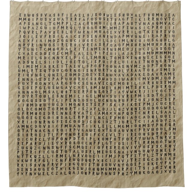 Rideaux De Douche Recherche de mot : Charmes sur le parchemin (Devant)