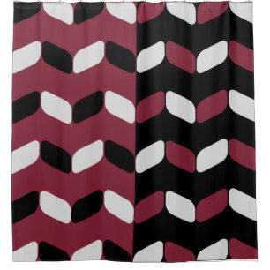 Rideaux De Douche Rectangles diagonales Maroon noir