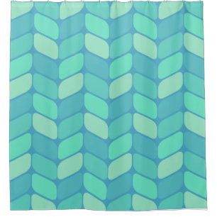Rideaux De Douche Rectangles diagonales vintages Vert océan