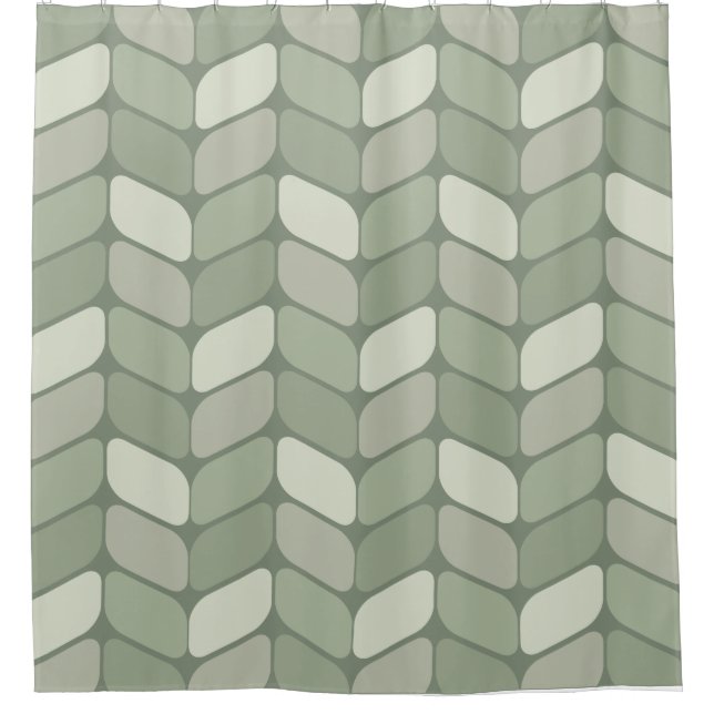 Rideaux De Douche Rectangles diagonales vintages Vert sage (Devant)