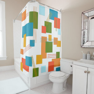 Rideaux De Douche Rectangles et lignes Abstraites