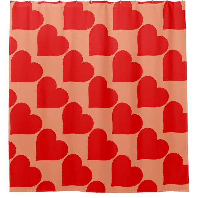 Rideaux De Douche Red Heart Shape Love Classic Simple Minimalisme (Devant)