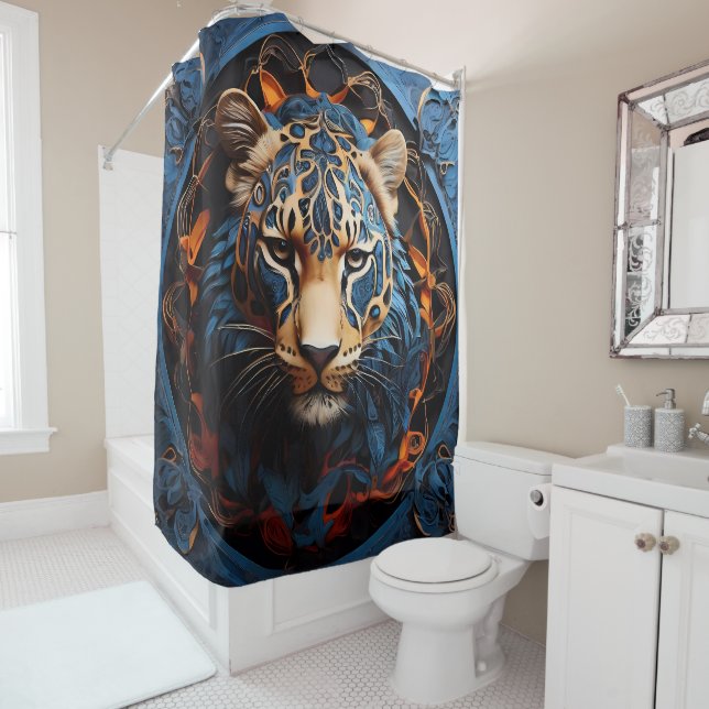 Rideaux De Douche Reflets de portraits d'animaux sauvages (En situation)