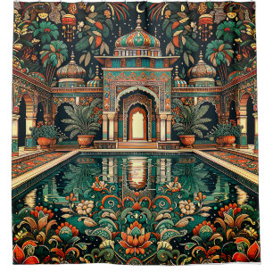 Rideaux De Douche "Réflexion de la piscine du Palais Ornate"