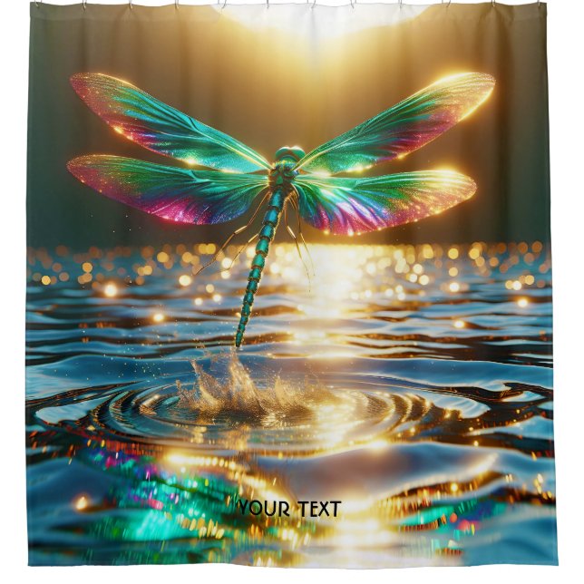 Rideaux De Douche Réflexion de l'eau de la libellule d'Imaginaire mû (Devant)