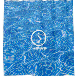 Rideaux De Douche Réflexion d'eau avec logo et texte personnalisabl