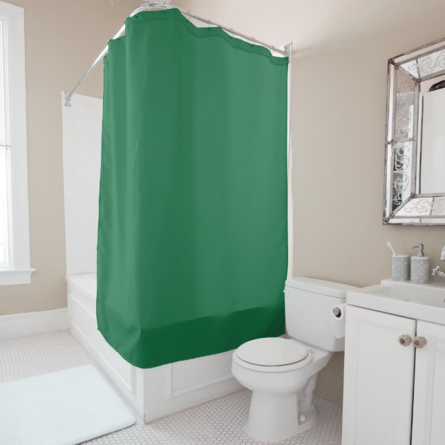 Rideaux De Douche Refreshing Dark Green Curtain for a Modern Bathroo (En situation)