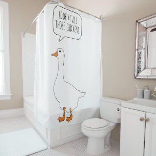 Rideaux De Douche Regardez Tous Ces Poulets Drôle Mème D'Oie De Ch