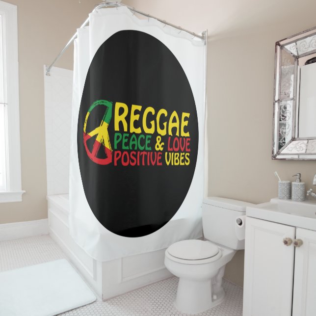 Rideaux De Douche Reggae Music with positive quotes (En situation)