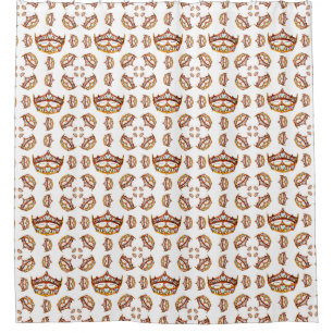 Rideaux De Douche Reine des Coeurs Or Couronne Tiaras blanc
