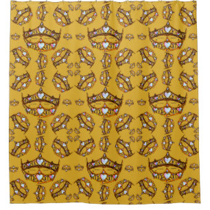 Rideaux De Douche Reine des Coeurs Or Couronne Tiaras or