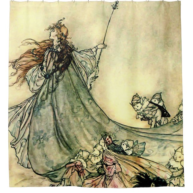 Rideaux De Douche "Reine des fées" par Arthur Rackham (Devant)