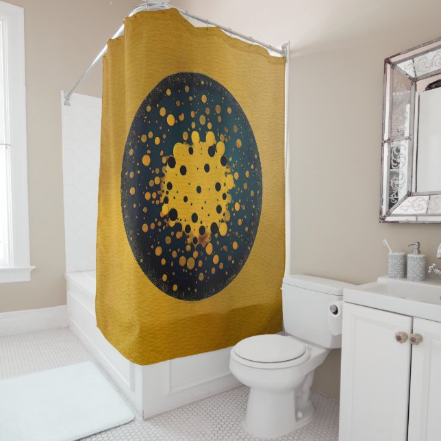Rideaux De Douche Renaissance – Cercle Abstrait d'Émergence (En situation)
