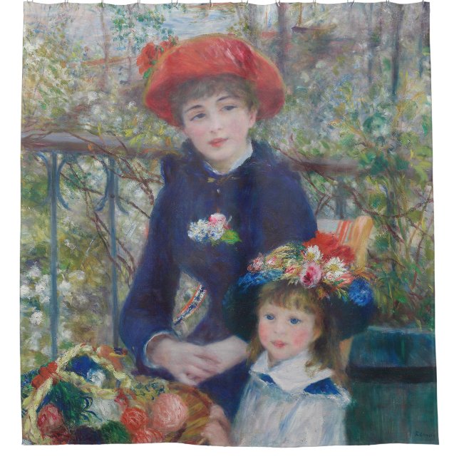Rideaux De Douche Renoir Deux Soeurs Terrasse Français Impressionnis (Devant)