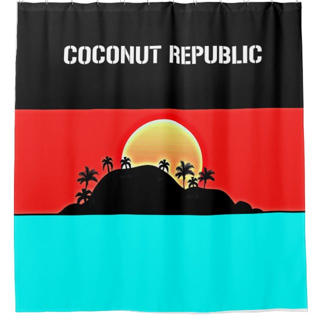 Rideaux De Douche République de la noix de coco  (Devant)