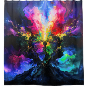 Rideaux De Douche Requiem cosmique abstrait 001