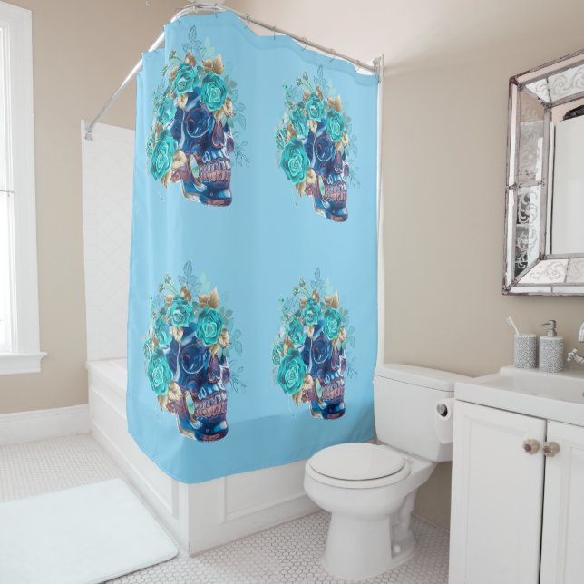 RIDEAUX DE DOUCHE REQUIEM DE FLEUR BLEUE (En situation)