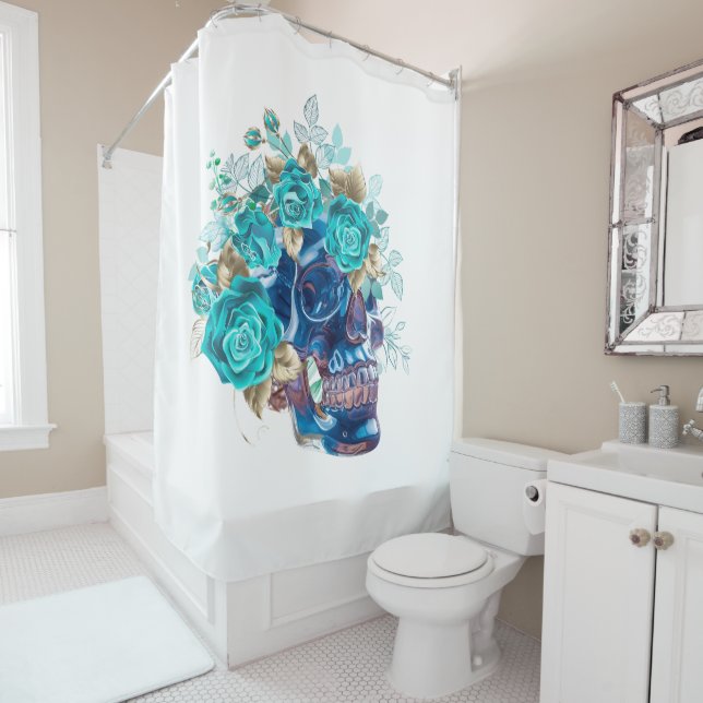 Rideaux De Douche Requiem Fleur Bleue (En situation)