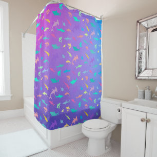 Rideaux De Douche Requin coloré sous la mer School Party