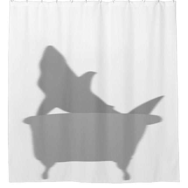 Rideaux De Douche Requin Dans Le Bain Funny Shadow Silhouette (Devant)