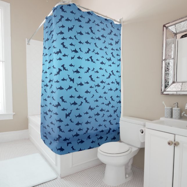 Rideaux De Douche Requins et requins à tête de marteau (En situation)