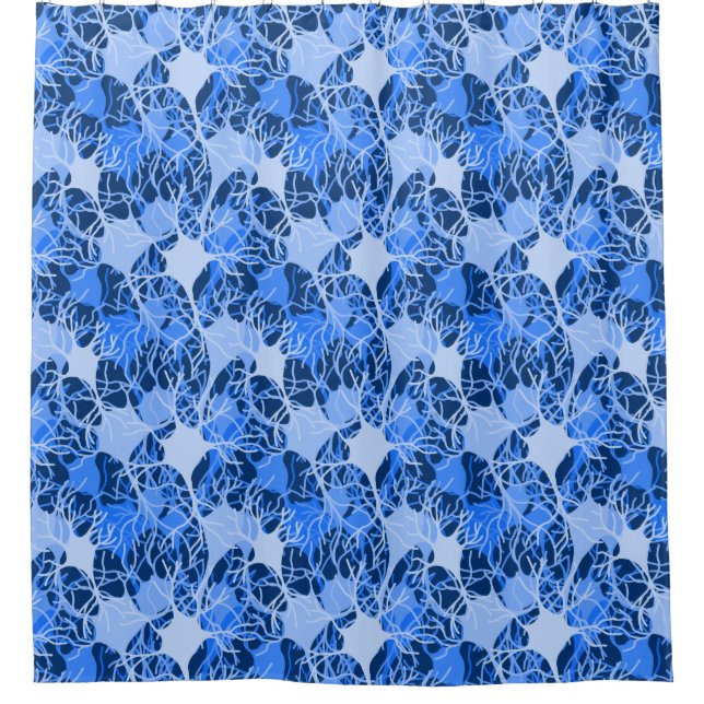 Rideaux De Douche Réseau Neuronal Neurones Bleus (Devant)