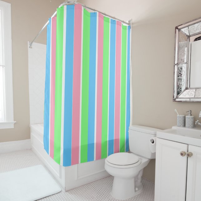 Rideaux De Douche Ressort Pastel Grandes (En situation)