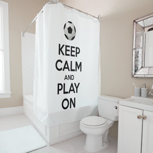 Rideaux De Douche Restez calme et jouez (En situation)