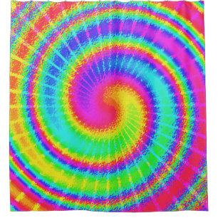 Rideaux De Douche Rétro coloré psychédélique hippie de TieDye le