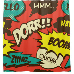 Rideaux De Douche Retro Comic Shout : Motif sans couture.