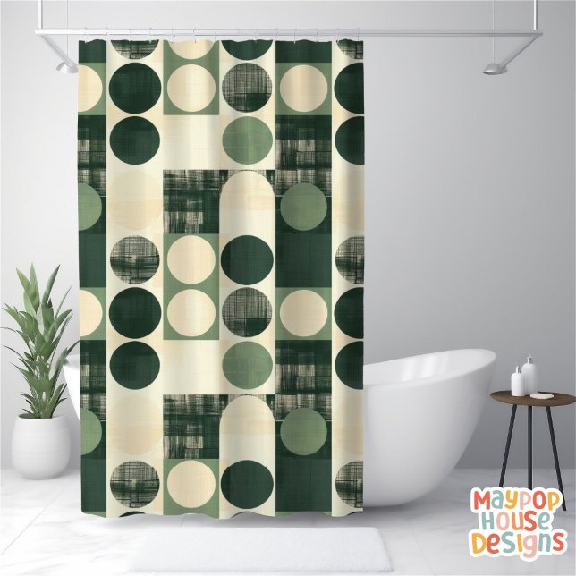 Rideaux De Douche Retro Mid-Century Moderne Abstrait (mid century modern shower curtain bathroom decor)