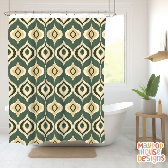 Rideaux De Douche Retro Mid-Century Moderne Abstrait (mid century modern shower curtain bathroom decor)