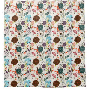 Rideaux De Douche Rétro motif floral 2 2