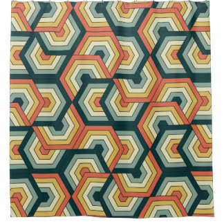 Rideaux De Douche Rétro motif géométrique