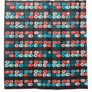 Rideaux De Douche Rétro Ovals Peach Teal Brown Bath Towel Set Incip