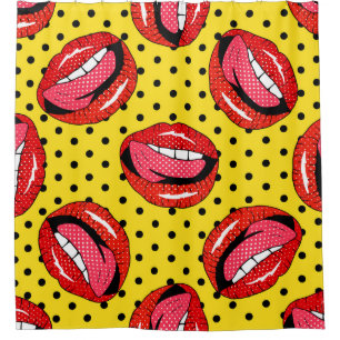 Rideaux De Douche Retro Pop Art : Badges de patchs de dessin