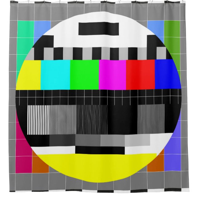 Rideaux De Douche Retro TV pas d'illustration de signal. (Devant)