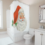 Rideaux De Douche Rétro Vintage Jolly Santa Claus de Christmas<br><div class="desc">Un rideau de douche avec une photo festive rétro. Le vieux Père Noël Jolly avec ses joues rousses et son sourire chaleureux et amical. Un peu de nostalgie de l'ancienne école pour les vieux temps,  cette image rappelle les souvenirs des célébrations du passé de Noël.</div>