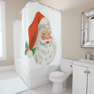 Rideaux De Douche Rétro Vintage Jolly Santa Claus de Christmas