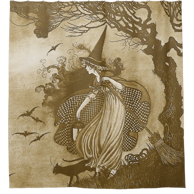 Rideaux De Douche Rétro Witch (Devant)