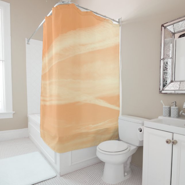 Rideaux De Douche Rêve de ciel jaune orange doux 1 (En situation)