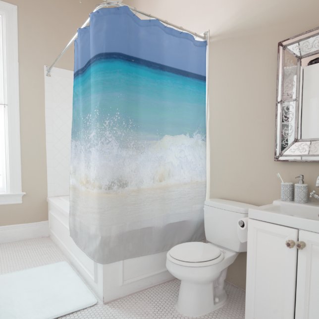 Rideaux De Douche Rêve de plage de l'océan Caraïbes 6 (En situation)