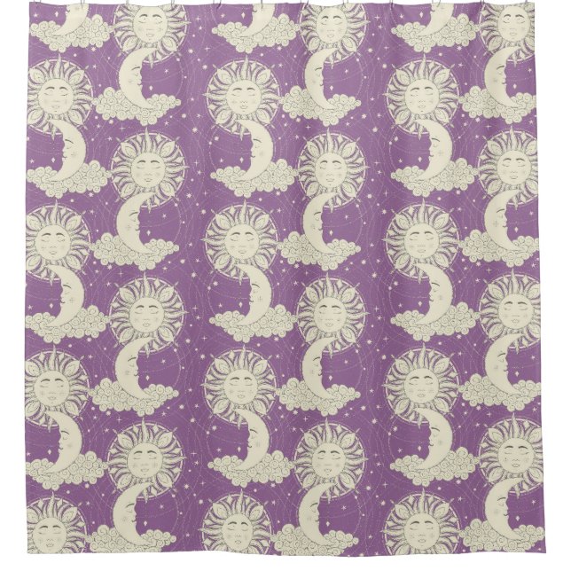 Rideaux De Douche rêves bohèmes violet (Devant)