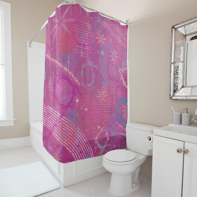 Rideaux De Douche Rêves roses abstraits  (En situation)