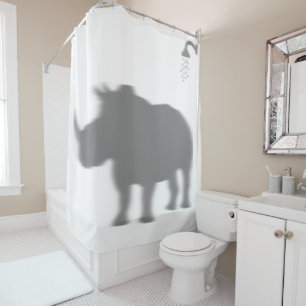 Rideaux De Douche Rhinoceros Silhouette ombre derrière