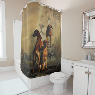 Rideaux De Douche Rhodesian Ridgeback avec Lion
