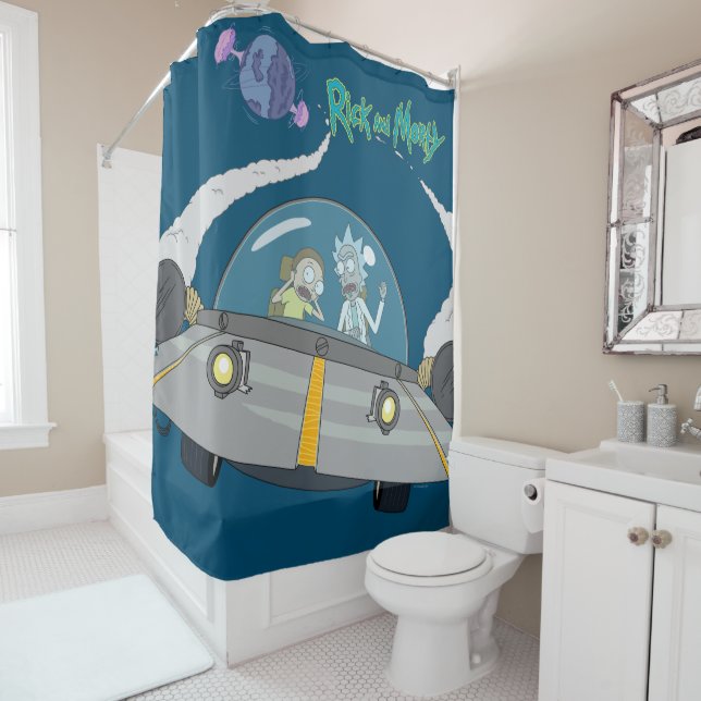 Rideaux De Douche RICK ET MORTY™ | Vol En Navire Spatial (En situation)