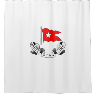 Rideaux De Douche RMS Titanic White Star Line - Logo de star du Red 