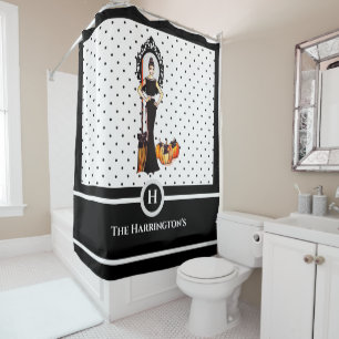 Rideaux De Douche Robe noire élégante classique de Halloween
